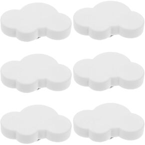 6pcs Cartoon Cloud-Shaped Soft Rubber Cabinet Knobs Dresser Drawer Handles White Nursery Room Door Pulls for ’s Closet Decor in Kuwait