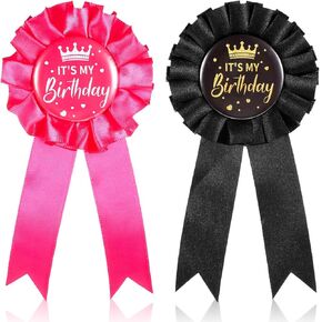 2 Pcs IT'S MY Birthday Pin Birthday Button Birthday Queen Ribbon Buttons Badge Pins for Women Men Happy Birthday Pin Celebration Accessory for Party Birthday Decoration in Kuwait