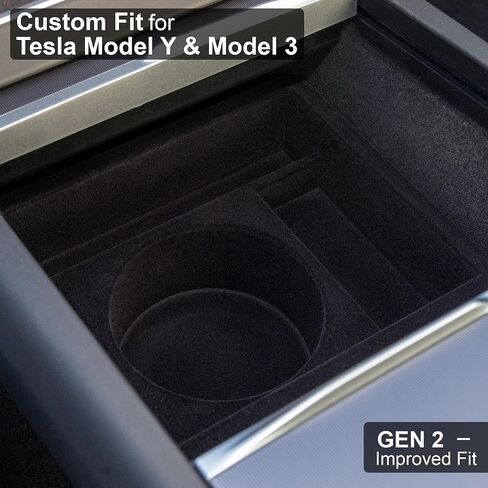Gen 2 Tesla Model Y & Model 3 Cup Holder Insert – Center Console Organizer – Fits 26–32 oz Extra Large Tumblers & Bottles Including Yeti, Hydro Flask, Nalgene, Simple Modern, ThermoFlask in Saudi Arabia