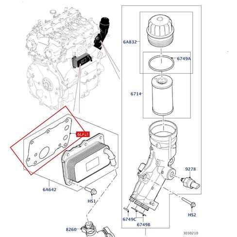 AMCC Oil Cooler Gasket Compatible with Land Rover Range Rover Jaguar L663 L550 L462 L538 L551 L405 L494 L560 X540 X761 X152 X760 Replace: LR092056 in Kuwait
