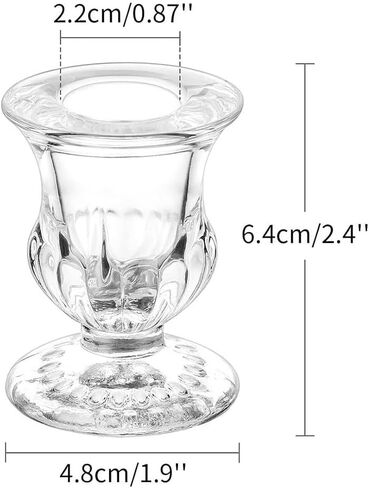 ZYAMY 4PCS Clear Thickened Glass Tapered Candle Holders Compact Tealight Holders Aromatic Ambiance Decorative Accessories for Weddings Christmas Parties and Centrepiece Table Decorations in Saudi Arabia