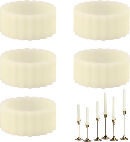 Rubber Taper Candle Holders - 5 PCS Silicone Candle Grips & Huggers Rings Holders, Taper Candles Grippers Stay Put Candles Ring Hugger Gaskets for Upright Fitters in Candle Holders and Cups Secure in Kuwait