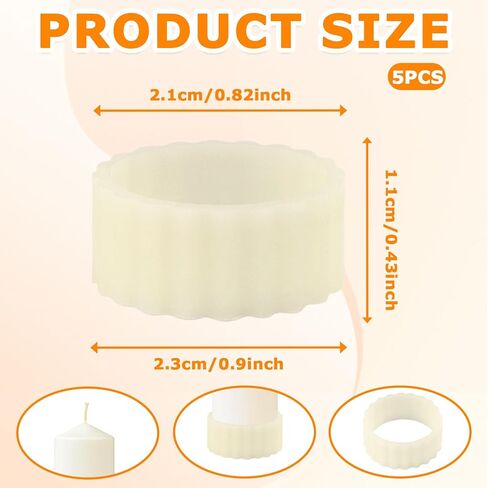 Rubber Taper Candle Holders - 5 PCS Silicone Candle Grips & Huggers Rings Holders, Taper Candles Grippers Stay Put Candles Ring Hugger Gaskets for Upright Fitters in Candle Holders and Cups Secure in Kuwait