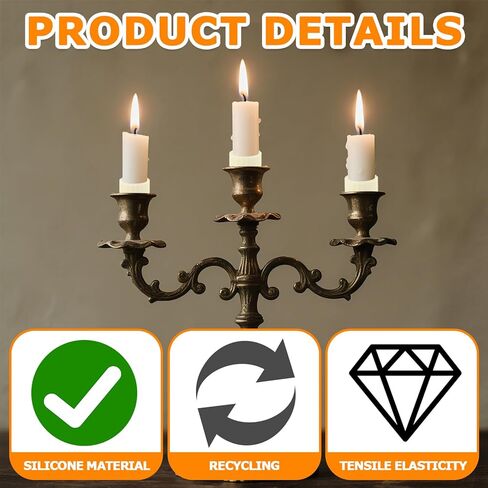 Rubber Taper Candle Holders - 5 PCS Silicone Candle Grips & Huggers Rings Holders, Taper Candles Grippers Stay Put Candles Ring Hugger Gaskets for Upright Fitters in Candle Holders and Cups Secure in Kuwait