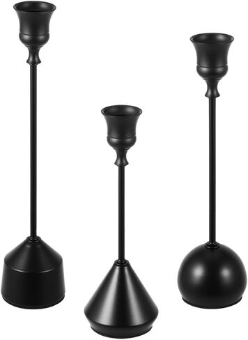 حوامل شمعدان ذهبية نحاسية أنيقة، مجموعة من 3 حوامل شموع مستدقة مع قاعدة مرجحة لحفلات الزفاف، وطاولة الطعام، وديكور العطلات in Kuwait