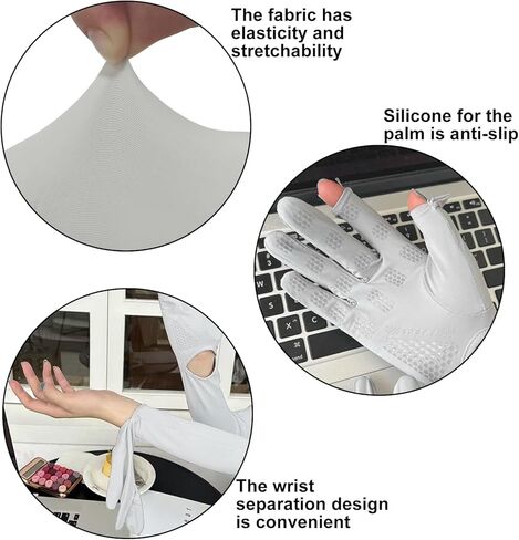 قفازات حماية من الشمس مع شاشة تعمل باللمس للنساء لركوب الدراجات والقيادة والرياضات الخارجية وقفازات للأشعة فوق البنفسجية للصيف in Kuwait