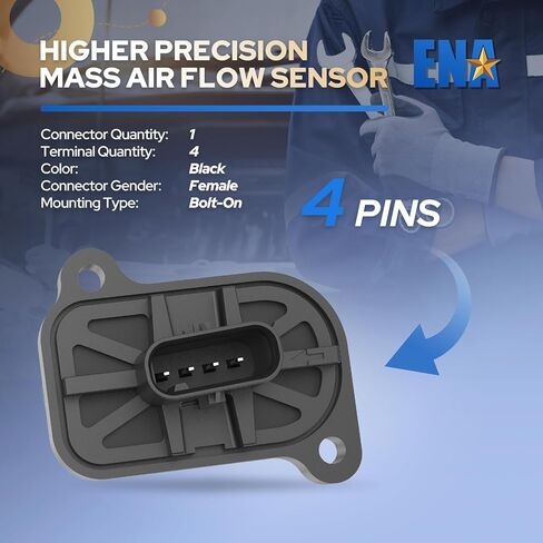 ENA Mass Air Flow Sensor Meter MAF Compatible with BMW 320i 320i 328i xDrive X1 Z4 i8 M3 2011 2012 2013 2014 2015 2016 2017 2018 2019 2020 2021 Replacement for 13627602038 MAS0338 0280218266 74-51010 in Kuwait