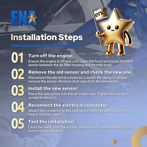 ENA Mass Air Flow Sensor Meter MAF Compatible with BMW 320i 320i 328i xDrive X1 Z4 i8 M3 2011 2012 2013 2014 2015 2016 2017 2018 2019 2020 2021 Replacement for 13627602038 MAS0338 0280218266 74-51010 in Kuwait