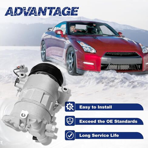 A/C Compressor with Clutch Compatible with Nissan Rogue 2008-2013 Rogue Select 2014-2015 2.5L, Replace OE Number 98490, 97490, 92600-JM01B, 92600-JM01C, 92600-JM01E,92610JM01A, 92610JM01C, 92610JM01E in Saudi Arabia