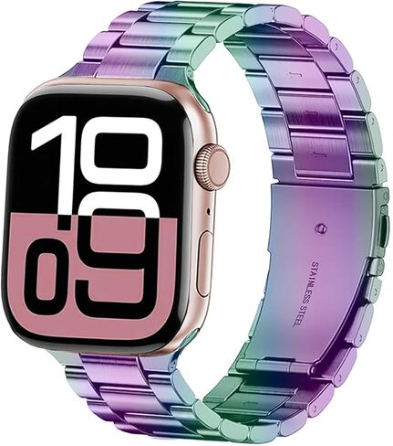 Bands Compatible with iWatch 38mm 42mm 40mm 44mm 41mm 45mm 49mm, Solid Stainless Steel Metal Strap Replacement for Apple Watch Series 9/8 / 7/6 / 5/4 / 3 / SE/Ultra Women Men in Kuwait