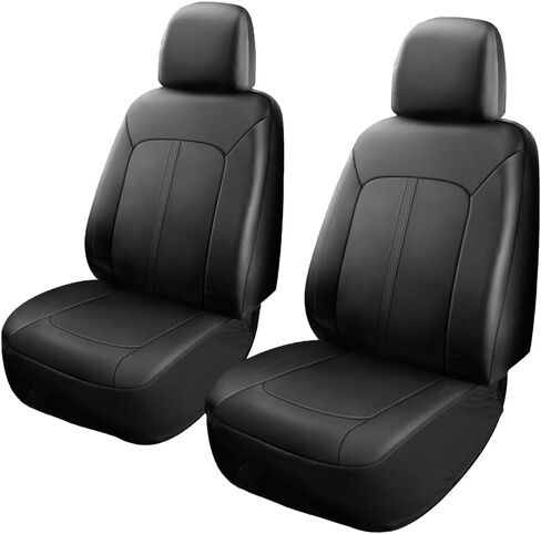 Car Front Seat Cover, Leather Non-Slip Soft Vehicle Front Seat Protector, Breathable Wear Resistant Automotive Interior Chair Protective Cover, Universal for Truck SUV Van (Black) in Saudi Arabia