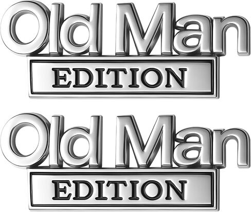 2 Pcs Old Man Edition 3D Metal Emblem,Metal Car Truck Decals Emblem Badge,Heavy Duty Automotive Stickers Nameplate for SUV, Jeep, Off-Road Vehicles Fender,Tailgate & Bumper Sticker in Kuwait