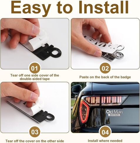 2 Pcs Old Man Edition 3D Metal Emblem,Metal Car Truck Decals Emblem Badge,Heavy Duty Automotive Stickers Nameplate for SUV, Jeep, Off-Road Vehicles Fender,Tailgate & Bumper Sticker in Kuwait