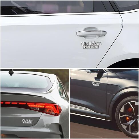 2 Pcs Old Man Edition 3D Metal Emblem,Metal Car Truck Decals Emblem Badge,Heavy Duty Automotive Stickers Nameplate for SUV, Jeep, Off-Road Vehicles Fender,Tailgate & Bumper Sticker in Kuwait