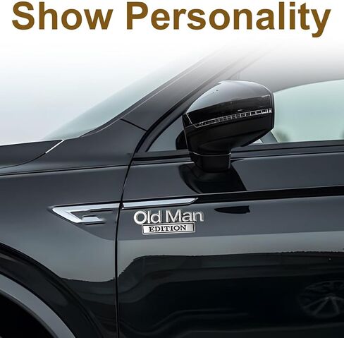 2 Pcs Old Man Edition 3D Metal Emblem,Metal Car Truck Decals Emblem Badge,Heavy Duty Automotive Stickers Nameplate for SUV, Jeep, Off-Road Vehicles Fender,Tailgate & Bumper Sticker in Kuwait