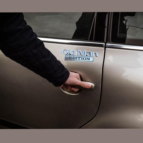 2 Pcs Old Man Edition 3D Metal Emblem,Metal Car Truck Decals Emblem Badge,Heavy Duty Automotive Stickers Nameplate for SUV, Jeep, Off-Road Vehicles Fender,Tailgate & Bumper Sticker in Kuwait