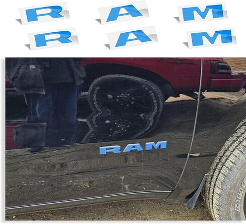 Reflective Concepts 2019-2026 RAM Door Emblem Overlay Decal Stickers - (Color: Gloss Red) in Saudi Arabia