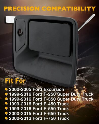 مقابض أبواب خارجية معدنية (4 قطع)، متوافقة مع 1999-2016 Ford F250 F350 F450 F550 Super Duty، 2000-2005 Ford Excursion والمزيد، مجموعة المقابض الخارجية الأمامية والخلفية اليسرى واليمنى، OE# 79306 79307 in Saudi Arabia
