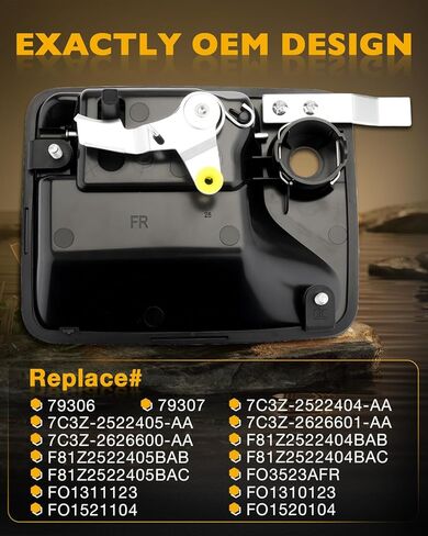 مقابض أبواب خارجية معدنية (4 قطع)، متوافقة مع 1999-2016 Ford F250 F350 F450 F550 Super Duty، 2000-2005 Ford Excursion والمزيد، مجموعة المقابض الخارجية الأمامية والخلفية اليسرى واليمنى، OE# 79306 79307 in Saudi Arabia