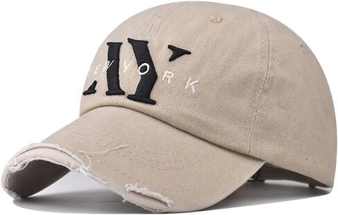 Vintage Washed New York Men's Baseball Cap Classic Style Unisex Flat Cap Dad Hat Outdoor Cap Trucker Hat in Saudi Arabia