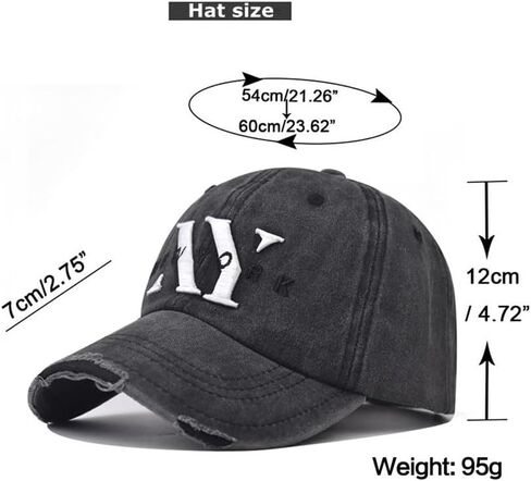 Vintage Washed New York Men's Baseball Cap Classic Style Unisex Flat Cap Dad Hat Outdoor Cap Trucker Hat in Saudi Arabia