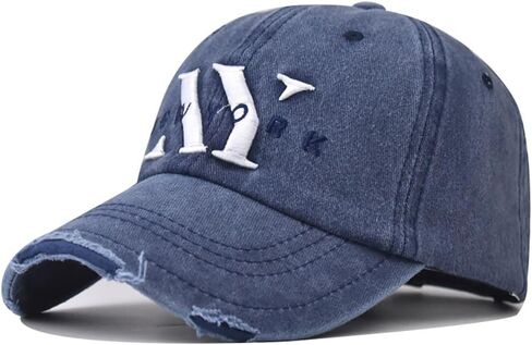 Vintage Washed New York Men's Baseball Cap Classic Style Unisex Flat Cap Dad Hat Outdoor Cap Trucker Hat in Saudi Arabia
