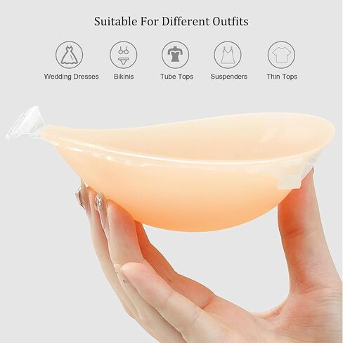 Adhesive Bra Strapless Sticky Push up Invisible Reusable Silicone Bra for Women's Backless Dress, A B C D Cup in Kuwait