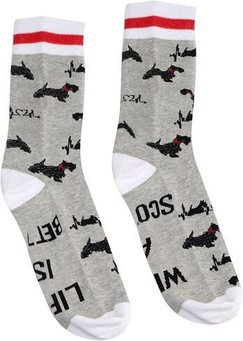 PXTIDY 2 Pairs Scottie Socks Scottish Terrier Gift Dog Lover Gifts Life Is Better With A Scottie in Saudi Arabia