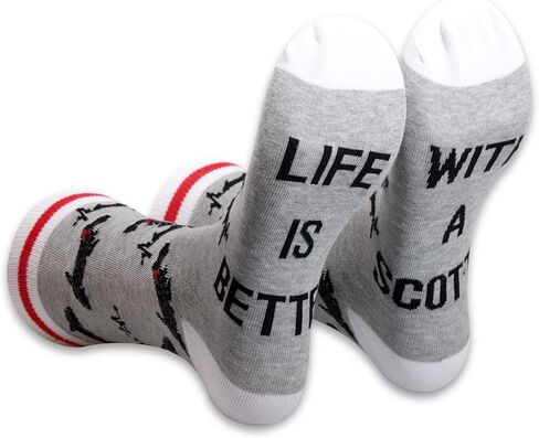 PXTIDY 2 Pairs Scottie Socks Scottish Terrier Gift Dog Lover Gifts Life Is Better With A Scottie in Saudi Arabia
