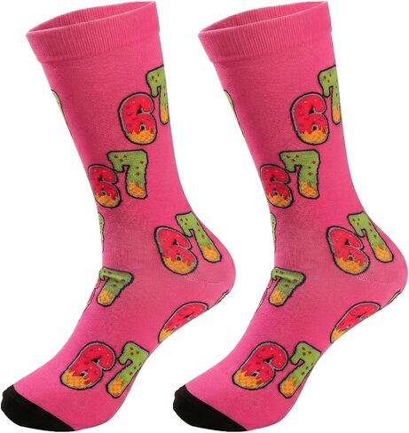 67 Cotton Socks, Non-Fade Print Socks for Men & Women, Daily & Campus Wear in Saudi Arabia