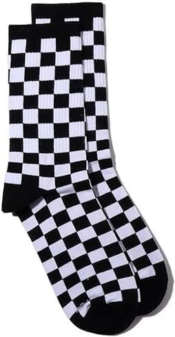 1 Pair Checkerboard Pattern Unisex Cotton Socks, Hip Hop Style,Fashion Harajuku Trends Socks Geometric Checkered Hip Hop Cotton Unisex Print Skateboard Soks Easy to Wear, Girls' Clothing in Saudi Arabia