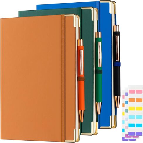 6 قطع دفاتر ملاحظات للعمل دفاتر يومية مجلات مسطرة للكلية 160 صفحة 100 جرام في المتر المربع بغلاف مقوى لكل منها مع جيبين للمجلات والأقلام لكلية مكتب الأعمال المدرسية، 8.3 بوصة × 5.7 بوصة (6، 6 متعدد الألوان) in Kuwait