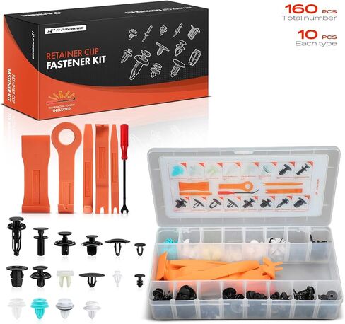 A-Premium 160 PCS Bumper Retainer Clips Plastic Rivets Push Retainer Kit 16 Sizes 35.2oz Fender Hood Door Trim Panel Clips Compatible with Toyota Camry 2002-2006, w/Removal Tool in Saudi Arabia