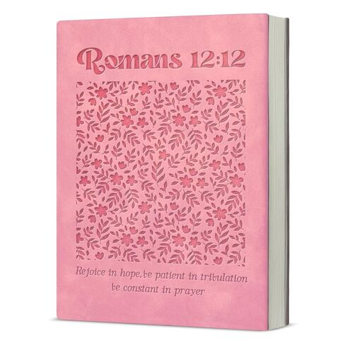 Pink Floral Christian Journal Religious Bible Verse Notebook Spiritual Gifts for Women Catholic, Romans 12:12 Scripture Pink Journal Notebook in Saudi Arabia