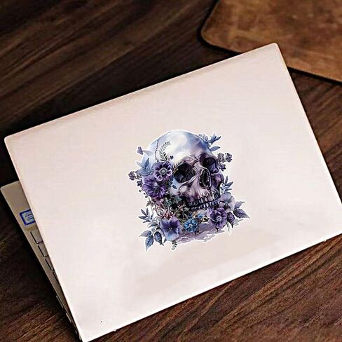 2 PCS Purple Flower Skull Vinyl Decals - Waterproof Removable Stickers for Car, Truck, Bumper,Laptop, Motorcycle - Floral Decorative Sticker (A-215) in Kuwait
