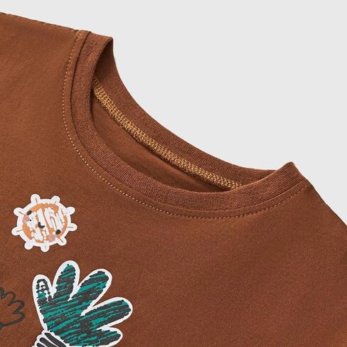 Boys Long Sleeve Crewneck Tee Soft Graphic Pullover Shirt Casual Cotton Top School Outfits Family Trips Daily Wear in Saudi Arabia