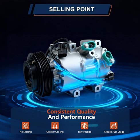 977012S500 ضاغط تكييف الهواء متوافق مع Hyundai Tucson 2.4L 2010-2013، 2014-2015؛ متوافق مع كيا سبورتاج 2011-2016 استبدال # 977012S5001 1177305 in Kuwait