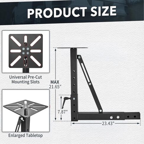لوحة ملزمة مثبتة على وصلة ربط، حامل ملزمة ارتفاع قابل للتعديل للشاحنات والمقطورات والمركبات الترفيهية، مناسبة عالميًا لجهاز الاستقبال مقاس 2 بوصة in Kuwait