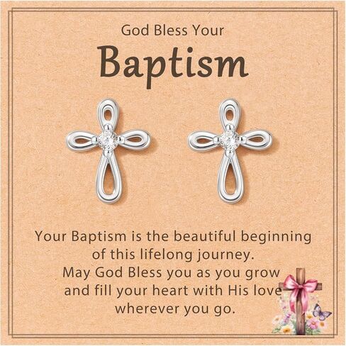 Cross Earrings Baptism Gifts Christening Baptism Decorations Favors in Saudi Arabia