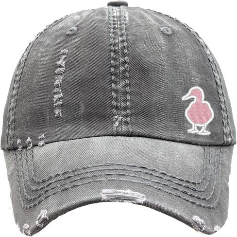 Women's Embroidered Duck Hat, Baseball or High Ponytail Cap, Small Corner Design in Kuwait