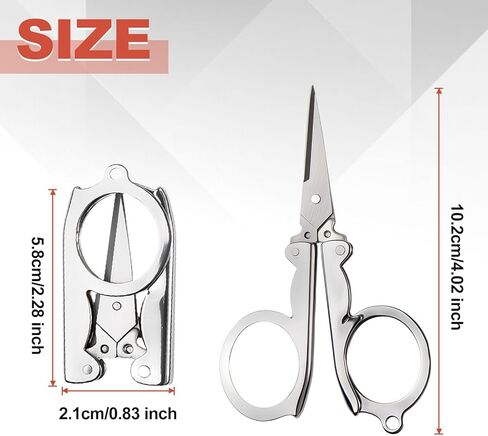SPEEDWOX 4 Pcs Stainless Steel Folding Scissors Portable Pocket Foldable Travel Scissors with Keychain and Case Tiny Mini Craft Cutters for Home, Travel, Camping & Outdoor Activities (Silver) in Saudi Arabia