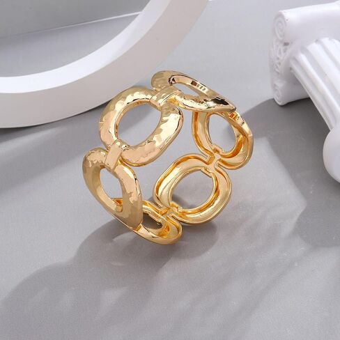 Chunky Gold Bracelet for Women - Bold Bangle and Statement Adjustable Bracelet, Modern Chunky Jewelry Collection in Kuwait