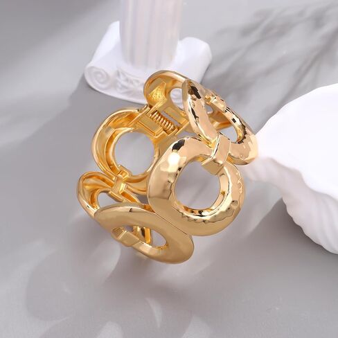 Chunky Gold Bracelet for Women - Bold Bangle and Statement Adjustable Bracelet, Modern Chunky Jewelry Collection in Kuwait