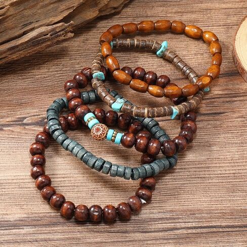 5Pcs Western Turquoise Bracelet for Women Cowgirl Cowboy Western Bohemian Ethnic Tribal Jewelry Adjustable Boho Beaded Wrist Bracelet Stack Oufits in Saudi Arabia
