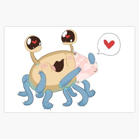 Cute Flumph and Dice 5" Removable Magnetic Bumper Sticker | Heavy-Duty Vehicle Magnet in Saudi Arabia