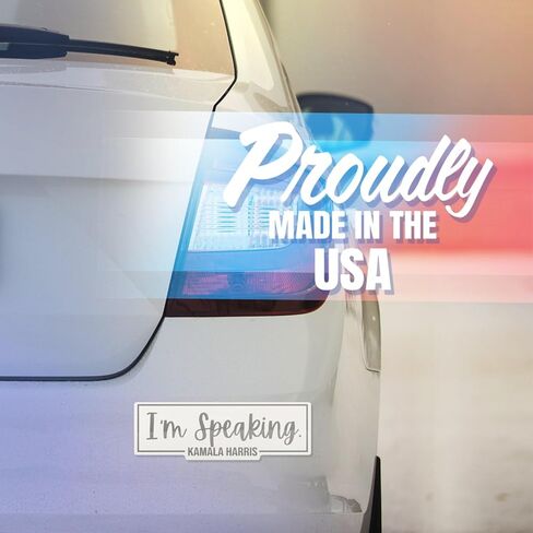 I'm Speaking Kamala Harris Magnet - Kamala Harris 2024 President Election USA Political Magnet - Car Truck Bumper Fridge Metal Surface Magnet - 5 Inches On Longest Side - Made in USA - AAMT0205 in Saudi Arabia