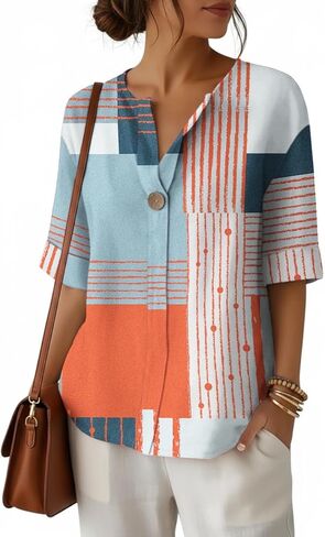 Summer Shirts for Women 2026 Short Sleeves Blouses Dressy Casual Tunic Tops in Saudi Arabia