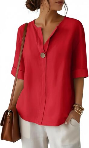 Summer Shirts for Women 2026 Short Sleeves Blouses Dressy Casual Tunic Tops in Saudi Arabia