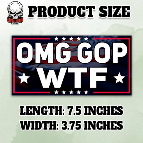 OMG GOP WTF | Bumper Sticker or Car Magnet | Anti Felon Democracy Progressive Liberal Feminist Magnetic Bumper Sticker for Cars [7.5x3.75] in Saudi Arabia