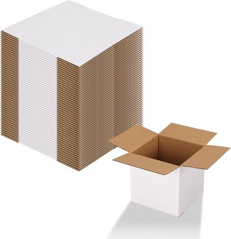 Calenzana 4x4x4 Shipping Boxes Set of 50, Small Corrugated Cardboard Box for Mailing Packing Gifts, White in Kuwait